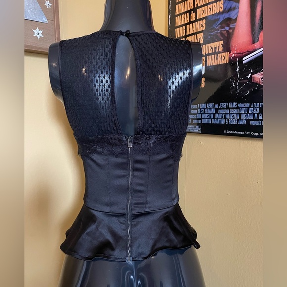 Women’s Lace & Satin Peplum Top ( XS ) - Picture 3 of 4
